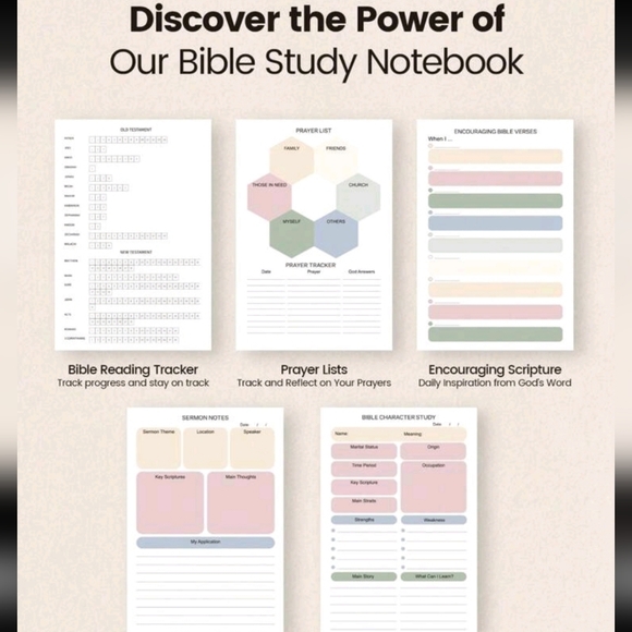 NWT Floral Pink Bible Study Planner - Picture 5 of 6